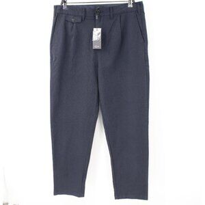 NWT Rails Pants Mens 34 36x28 Marcellus High Rise Pleated Pinstriped Navy casual